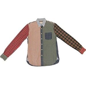 Men's Brooks Brothers Red Fleece 1plaid patchwork Button-Down L/S Shirt small